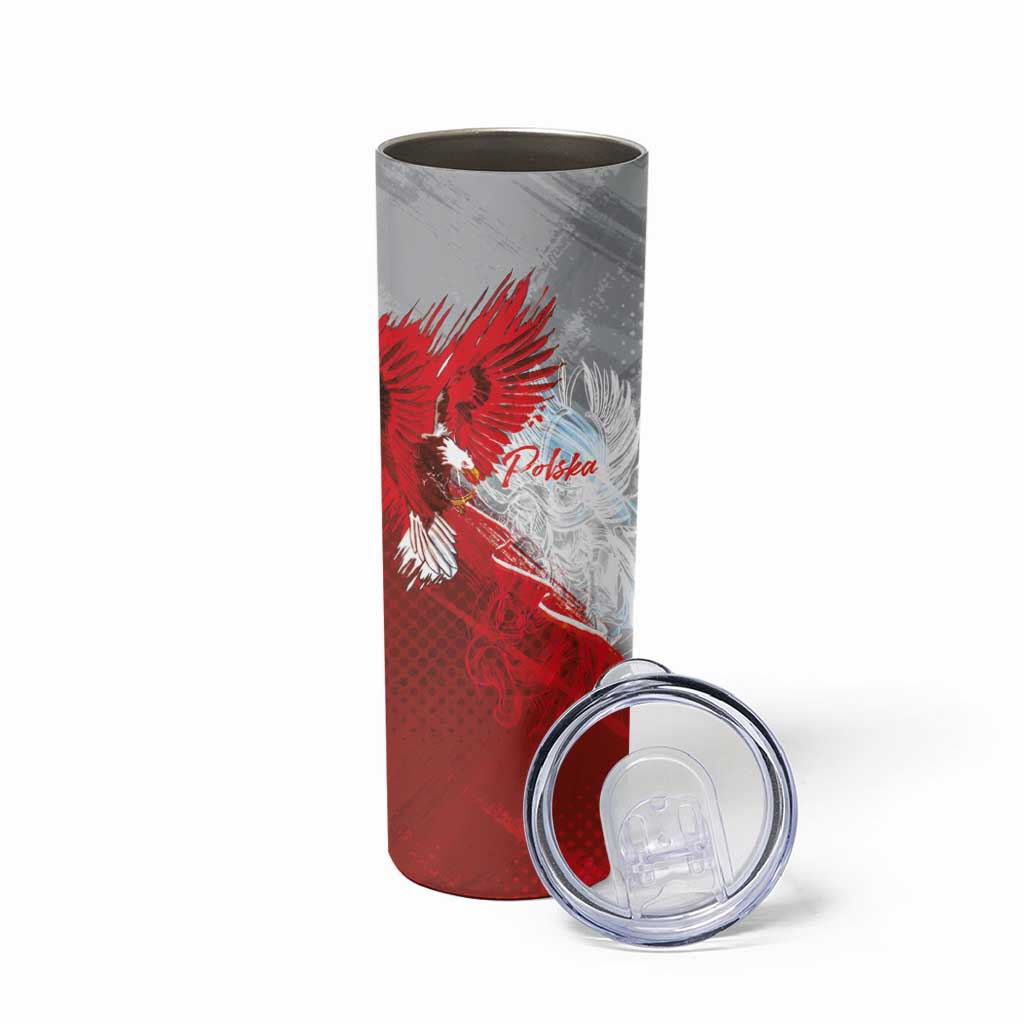 Poland Eagle and Winged Hussar Skinny Tumbler Grunge Sporty Style