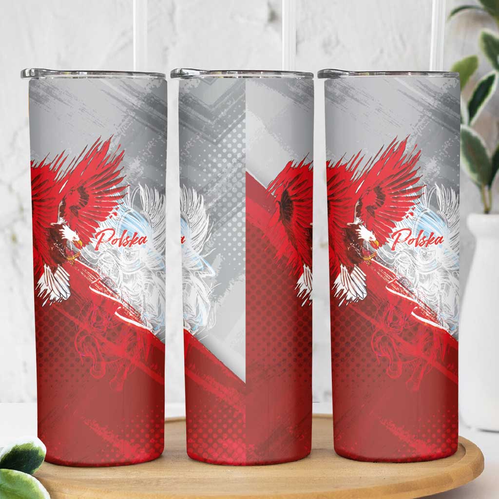 Poland Eagle and Winged Hussar Skinny Tumbler Grunge Sporty Style