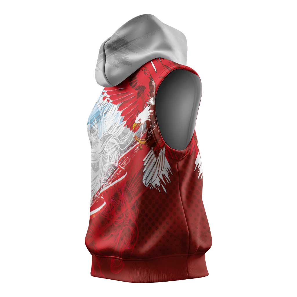 Poland Eagle and Winged Hussar Sleeveless Hoodie Grunge Sporty Style
