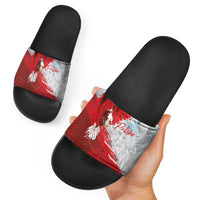 Poland Eagle and Winged Hussar Slide Sandals Grunge Sporty Style