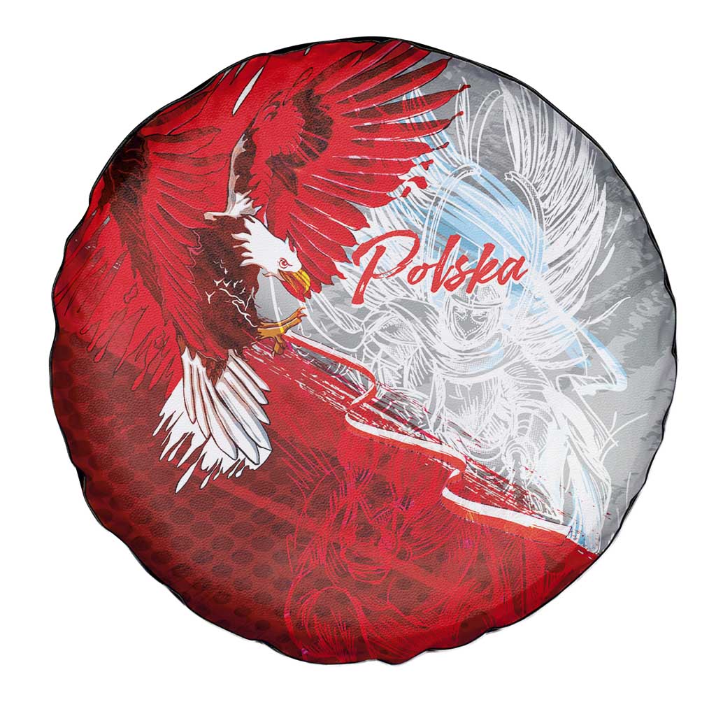 Poland Eagle and Winged Hussar Spare Tire Cover Grunge Sporty Style