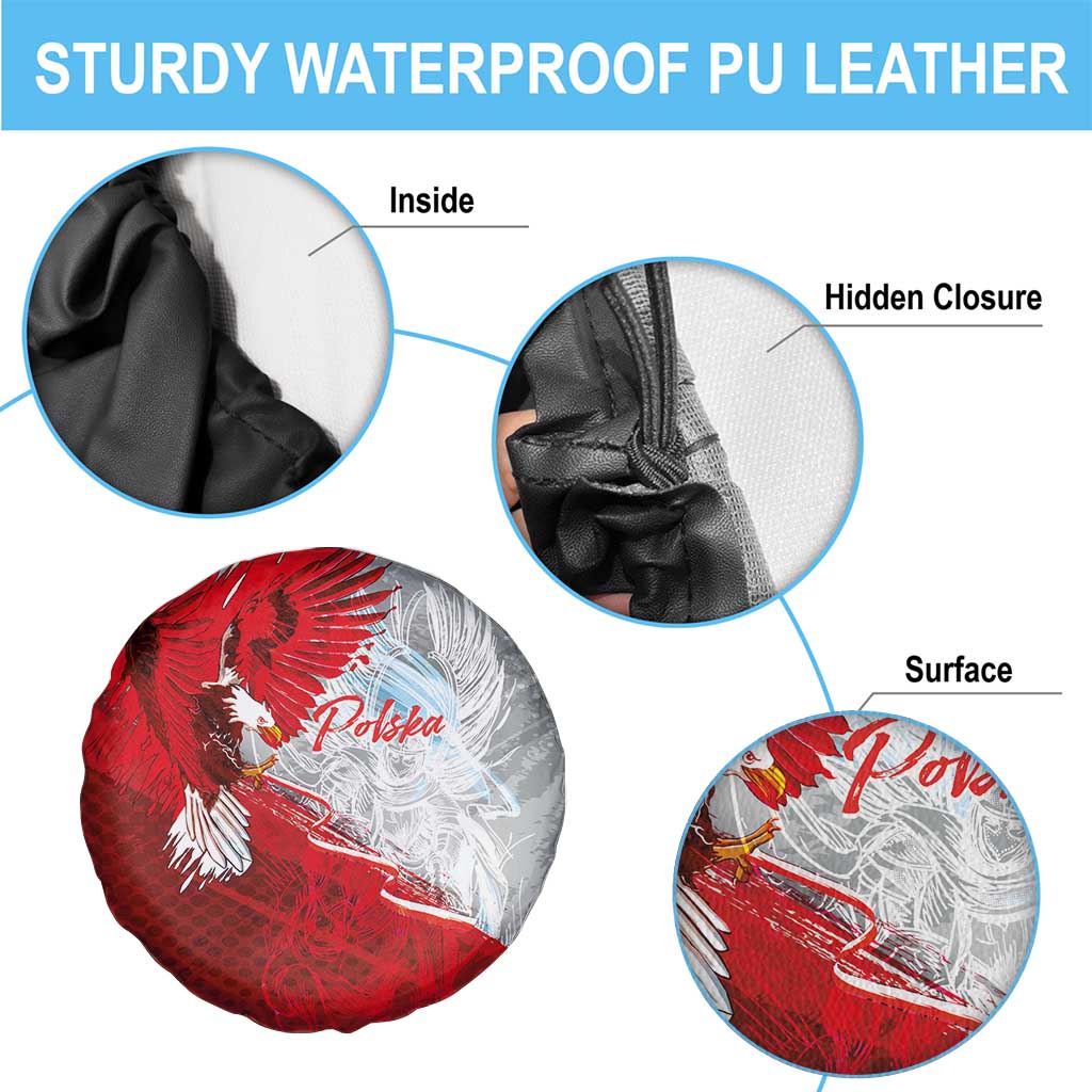 Poland Eagle and Winged Hussar Spare Tire Cover Grunge Sporty Style