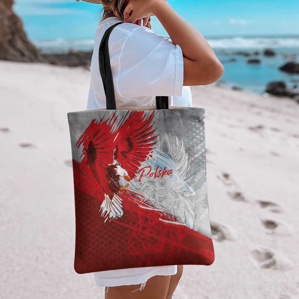 Poland Eagle and Winged Hussar Tote Bag Grunge Sporty Style