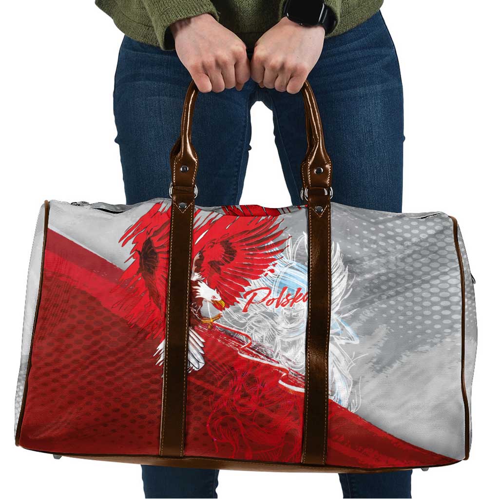 Poland Eagle and Winged Hussar Travel Bag Grunge Sporty Style