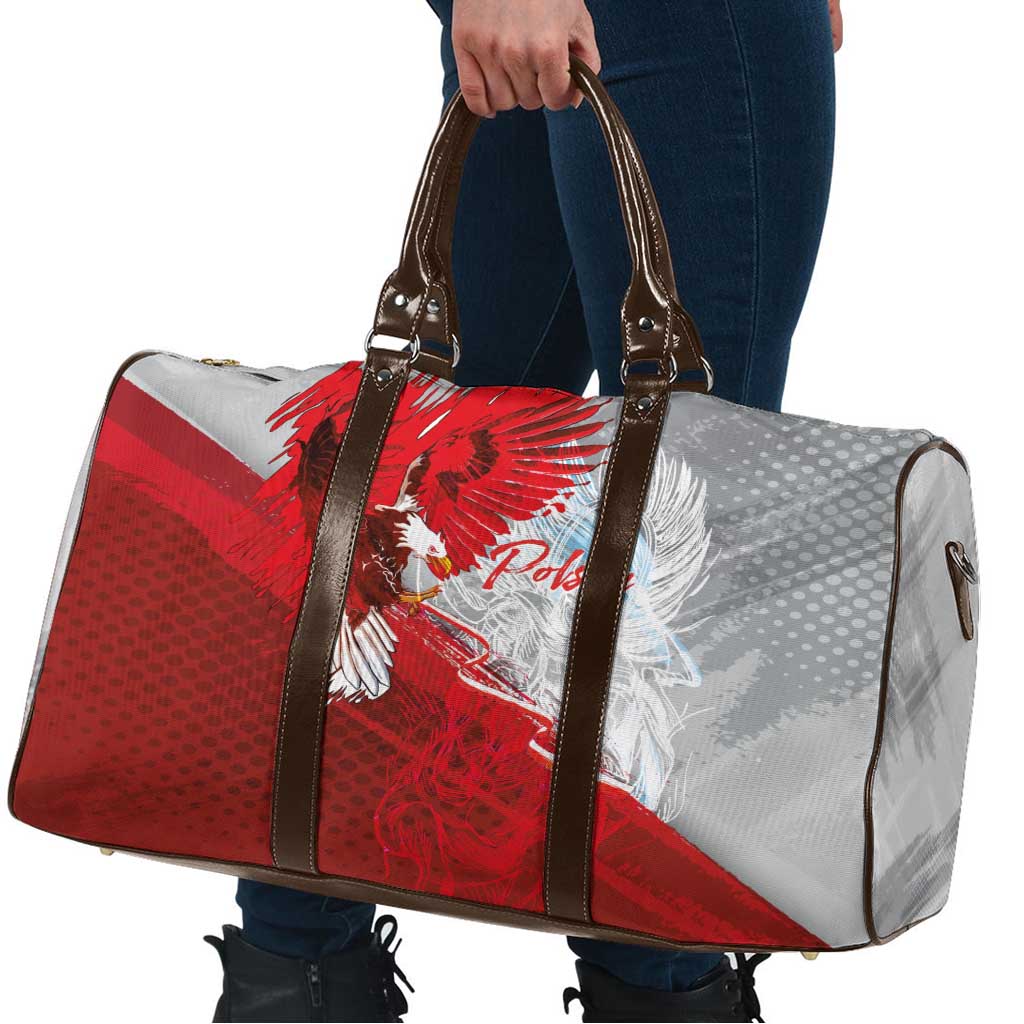Poland Eagle and Winged Hussar Travel Bag Grunge Sporty Style