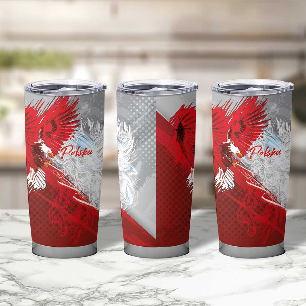 Poland Eagle and Winged Hussar Tumbler Cup Grunge Sporty Style