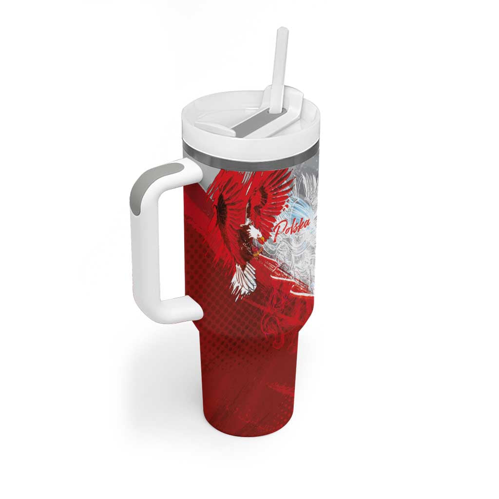 Poland Eagle and Winged Hussar Tumbler With Handle Grunge Sporty Style