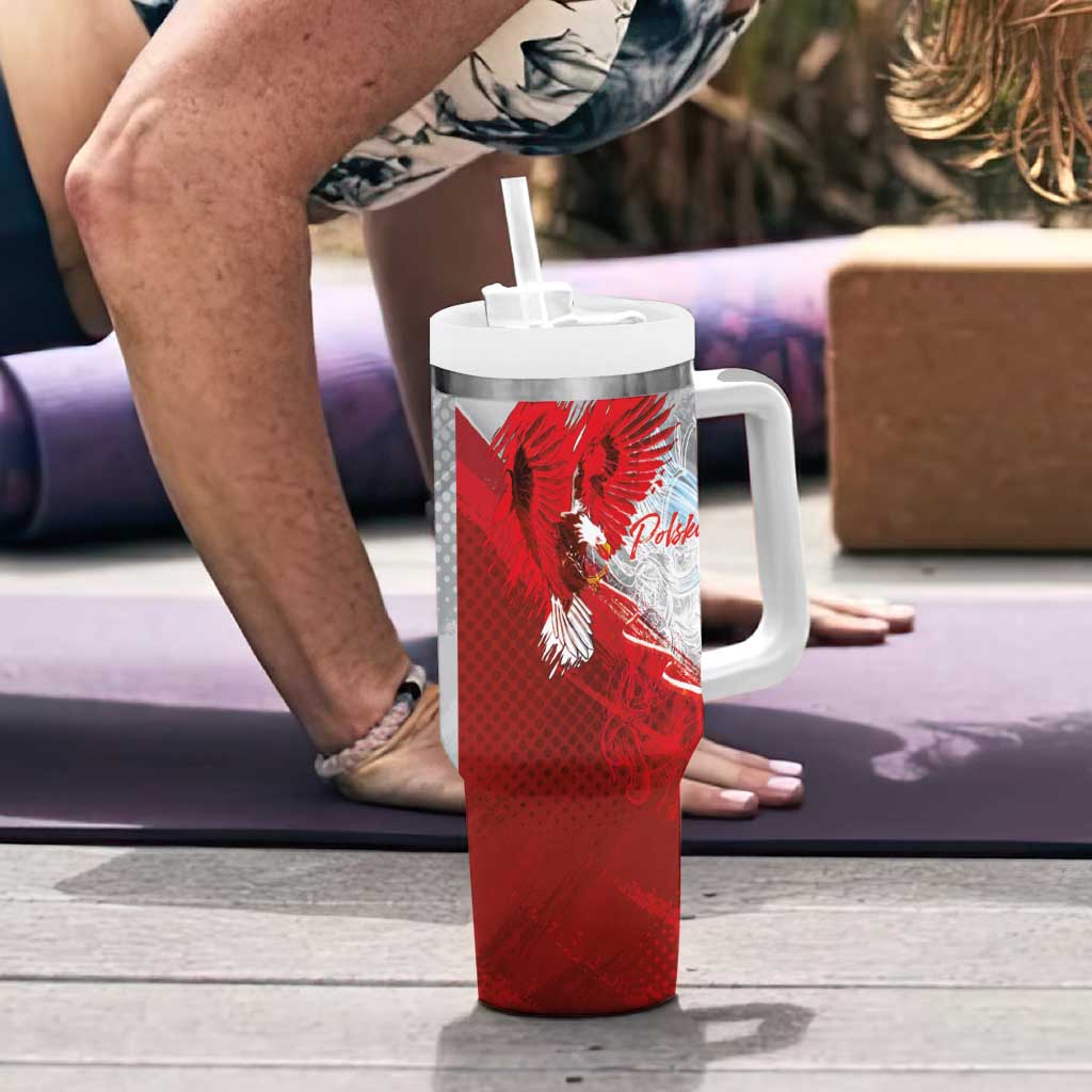 Poland Eagle and Winged Hussar Tumbler With Handle Grunge Sporty Style