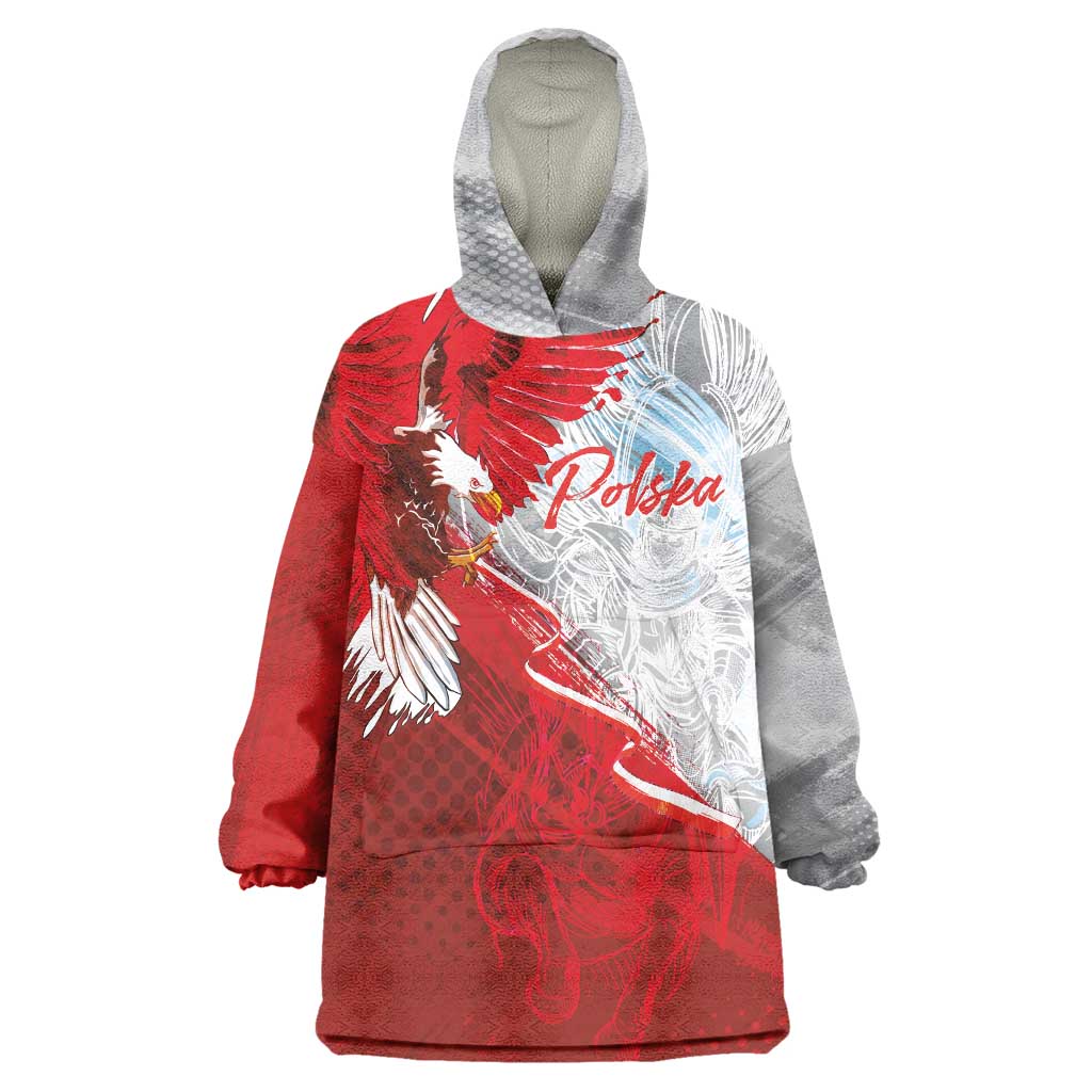 Poland Eagle and Winged Hussar Wearable Blanket Hoodie Grunge Sporty Style