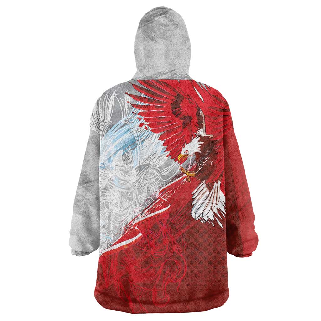 Poland Eagle and Winged Hussar Wearable Blanket Hoodie Grunge Sporty Style