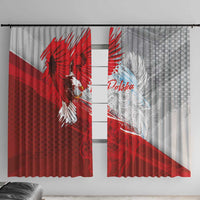 Poland Eagle and Winged Hussar Window Curtain Grunge Sporty Style