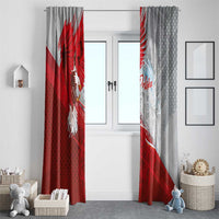Poland Eagle and Winged Hussar Window Curtain Grunge Sporty Style