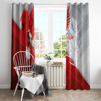 Poland Eagle and Winged Hussar Window Curtain Grunge Sporty Style