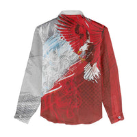 Poland Eagle and Winged Hussar Women Casual Shirt Grunge Sporty Style