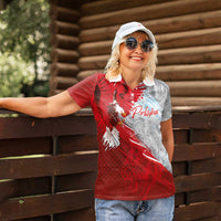 Poland Eagle and Winged Hussar Women Polo Shirt Grunge Sporty Style