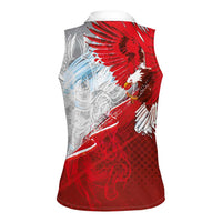 Poland Eagle and Winged Hussar Women Sleeveless Polo Shirt Grunge Sporty Style