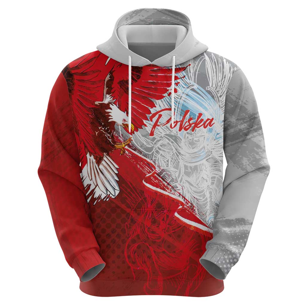 Poland Eagle and Winged Hussar Zip Hoodie Grunge Sporty Style