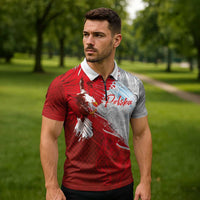 Poland Eagle and Winged Hussar Zipper Polo Shirt Grunge Sporty Style