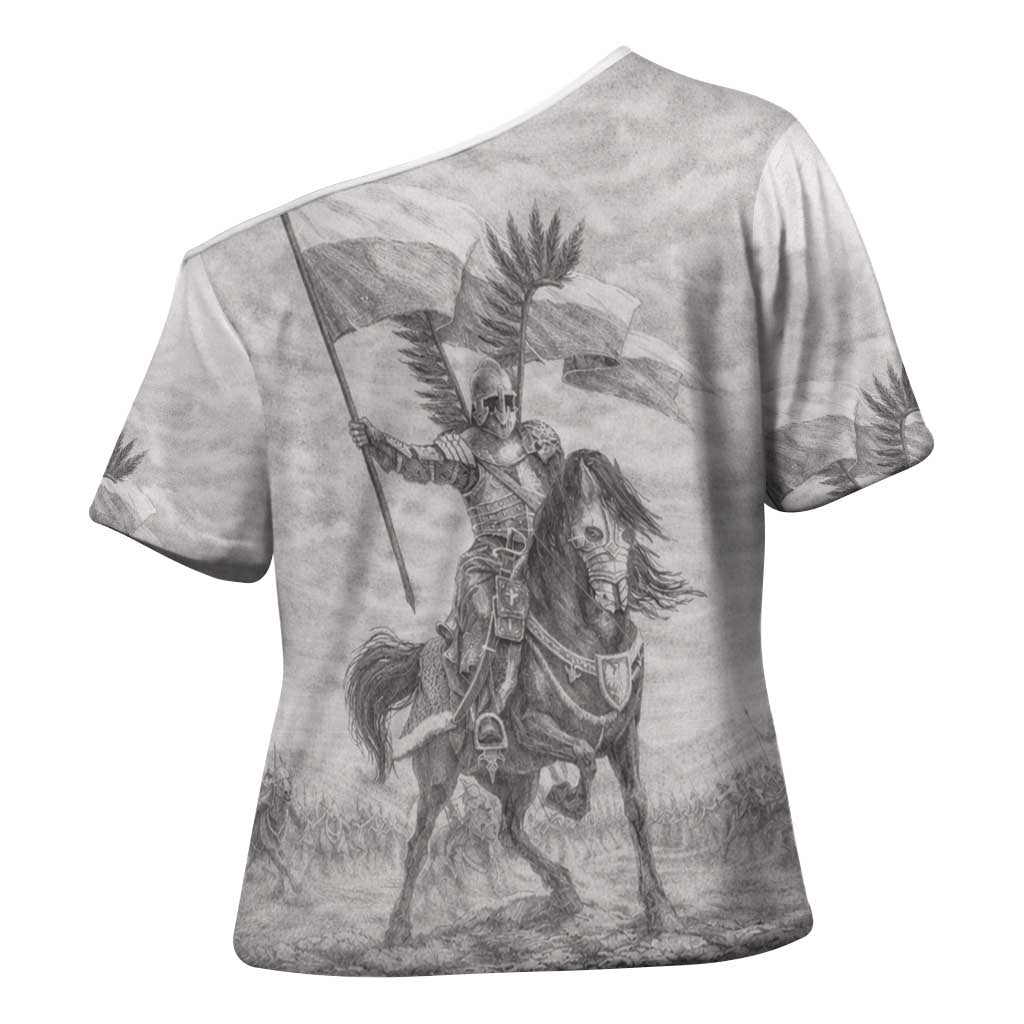 Polish-Lithuanian Commonwealth Cross Shoulder Shirt Winged Hussars-Vintage Style