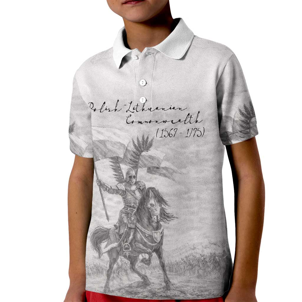 Polish-Lithuanian Commonwealth Kid Polo Shirt Winged Hussars-Vintage Style