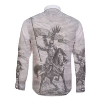 Polish-Lithuanian Commonwealth Long Sleeve Button Shirt Winged Hussars-Vintage Style