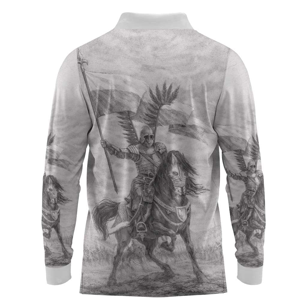 Polish-Lithuanian Commonwealth Long Sleeve Polo Shirt Winged Hussars-Vintage Style