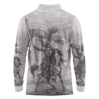 Polish-Lithuanian Commonwealth Long Sleeve Polo Shirt Winged Hussars-Vintage Style