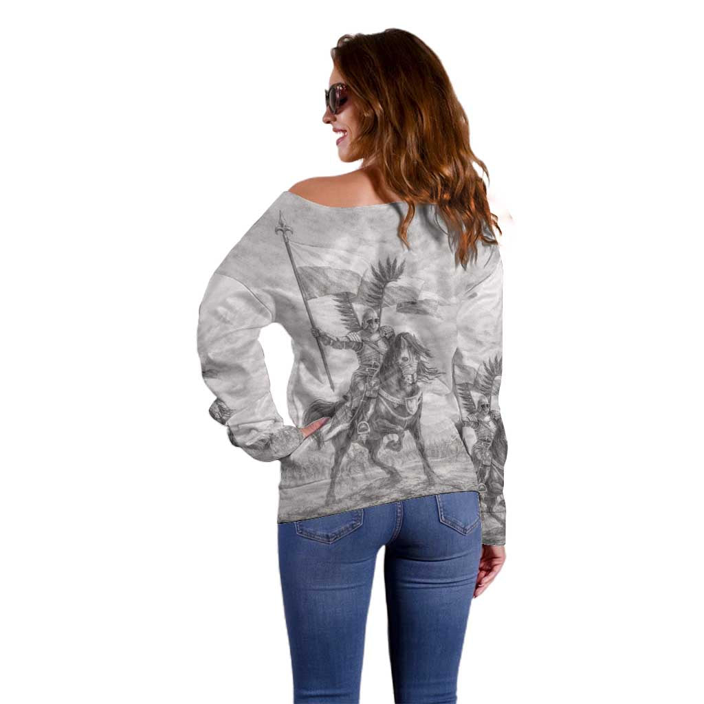 Polish-Lithuanian Commonwealth Off Shoulder Sweater Winged Hussars-Vintage Style