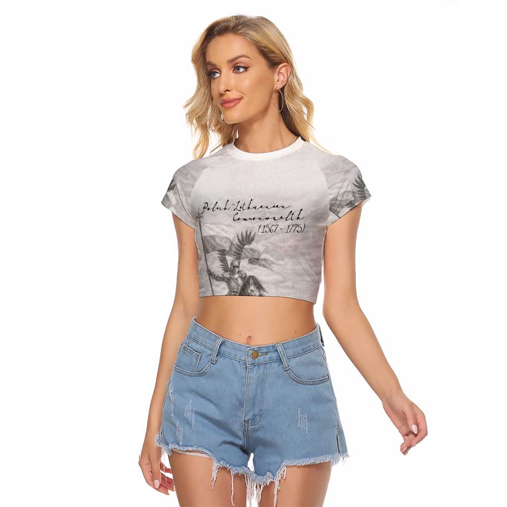 Polish-Lithuanian Commonwealth Raglan Cropped T Shirt Winged Hussars-Vintage Style