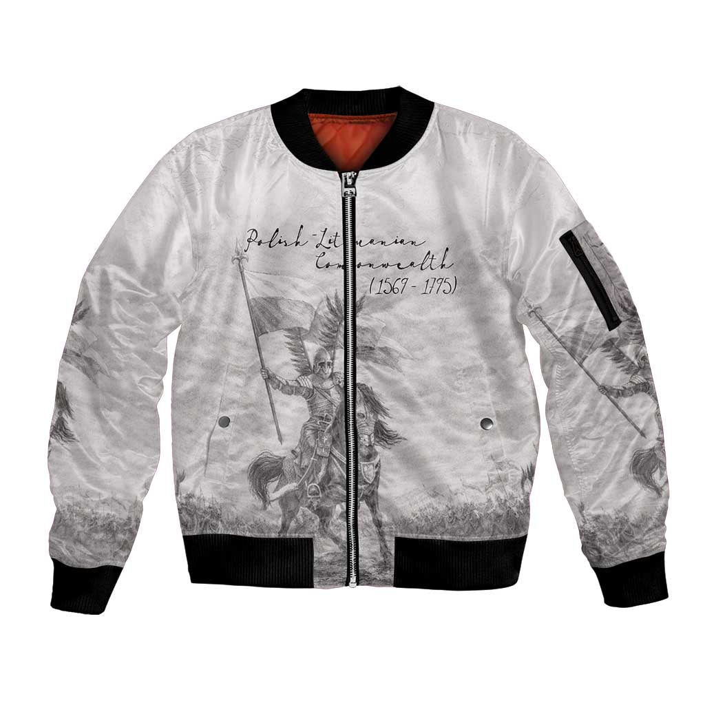 Polish-Lithuanian Commonwealth Sleeve Zip Bomber Jacket Winged Hussars-Vintage Style