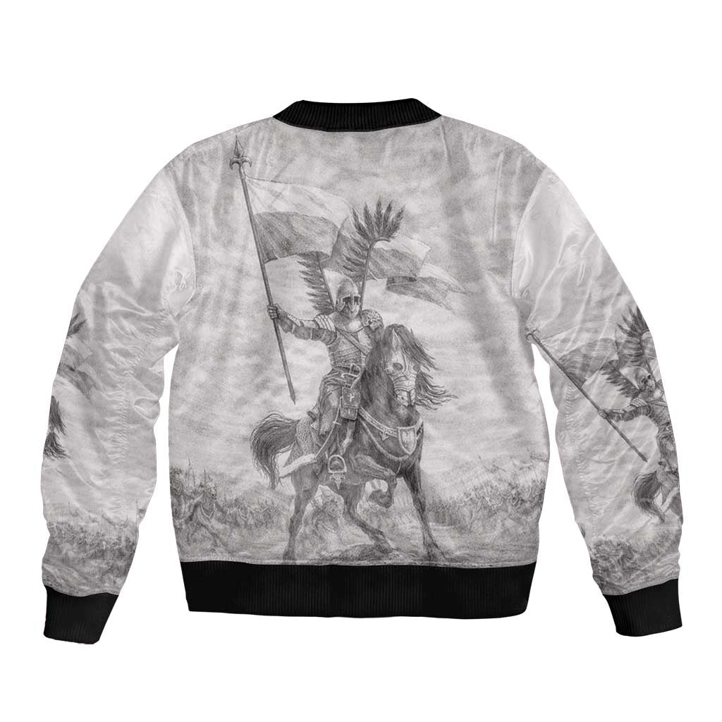 Polish-Lithuanian Commonwealth Sleeve Zip Bomber Jacket Winged Hussars-Vintage Style