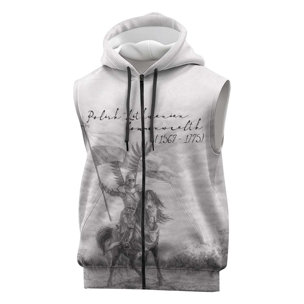 Polish-Lithuanian Commonwealth Sleeveless Zip Hoodie Winged Hussars-Vintage Style