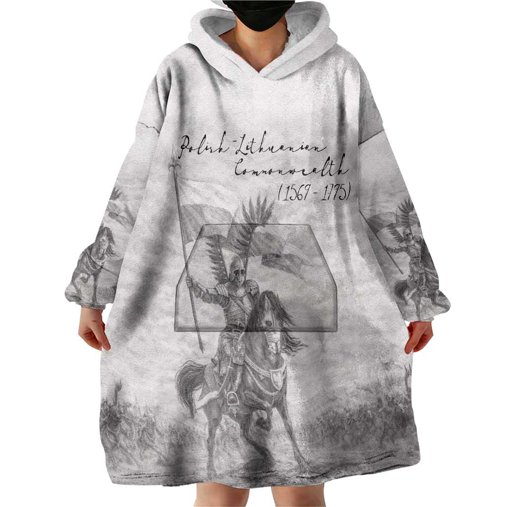 Polish-Lithuanian Commonwealth Wearable Blanket Hoodie Winged Hussars-Vintage Style