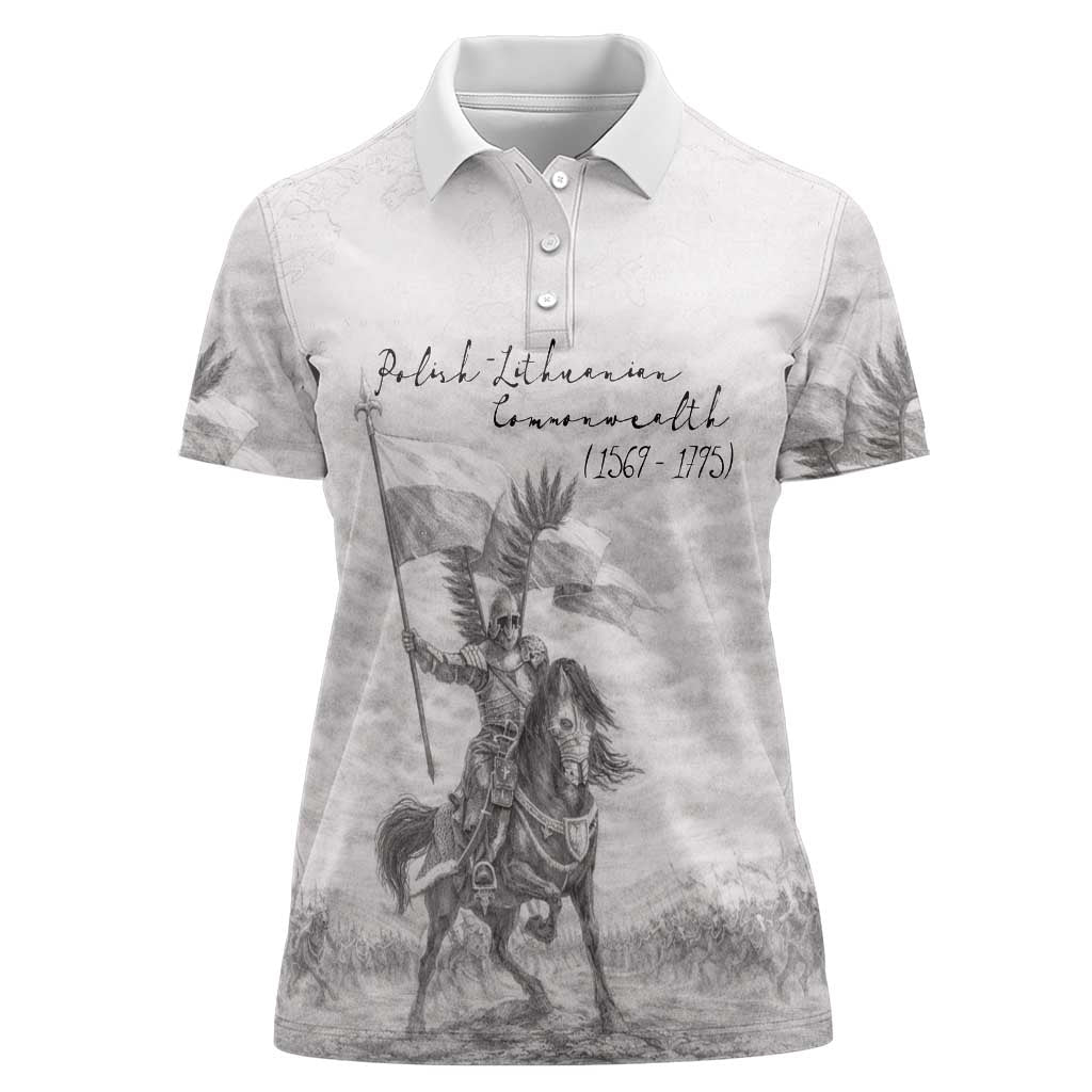 Polish-Lithuanian Commonwealth Women Polo Shirt Winged Hussars-Vintage Style