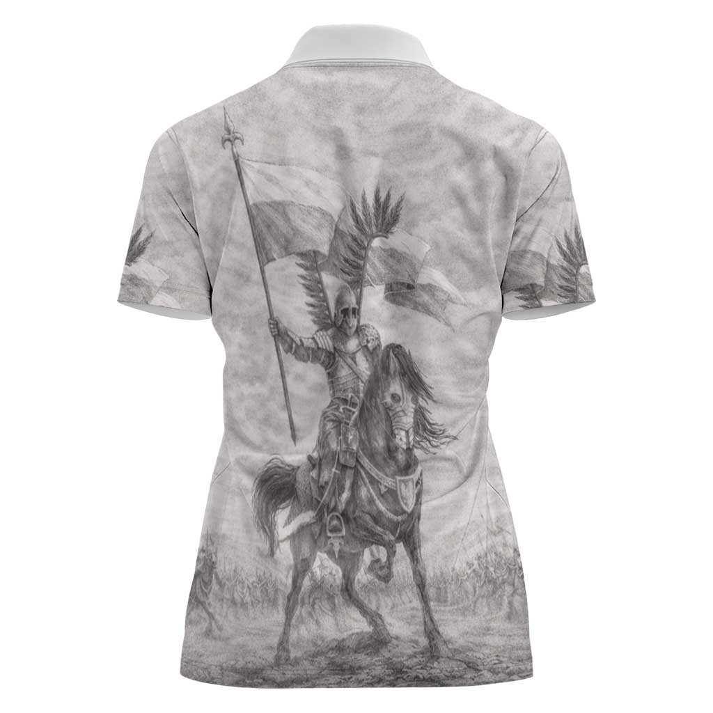 Polish-Lithuanian Commonwealth Women Polo Shirt Winged Hussars-Vintage Style