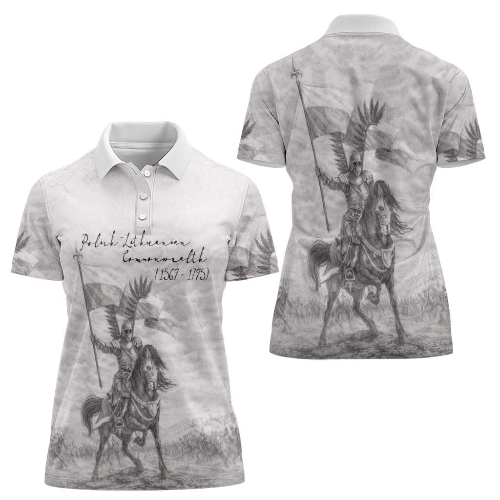 Polish-Lithuanian Commonwealth Women Polo Shirt Winged Hussars-Vintage Style