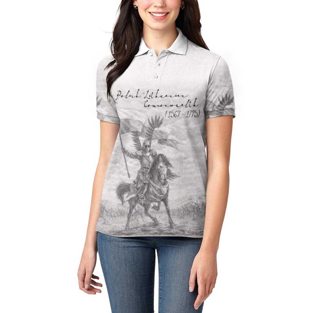 Polish-Lithuanian Commonwealth Women Polo Shirt Winged Hussars-Vintage Style