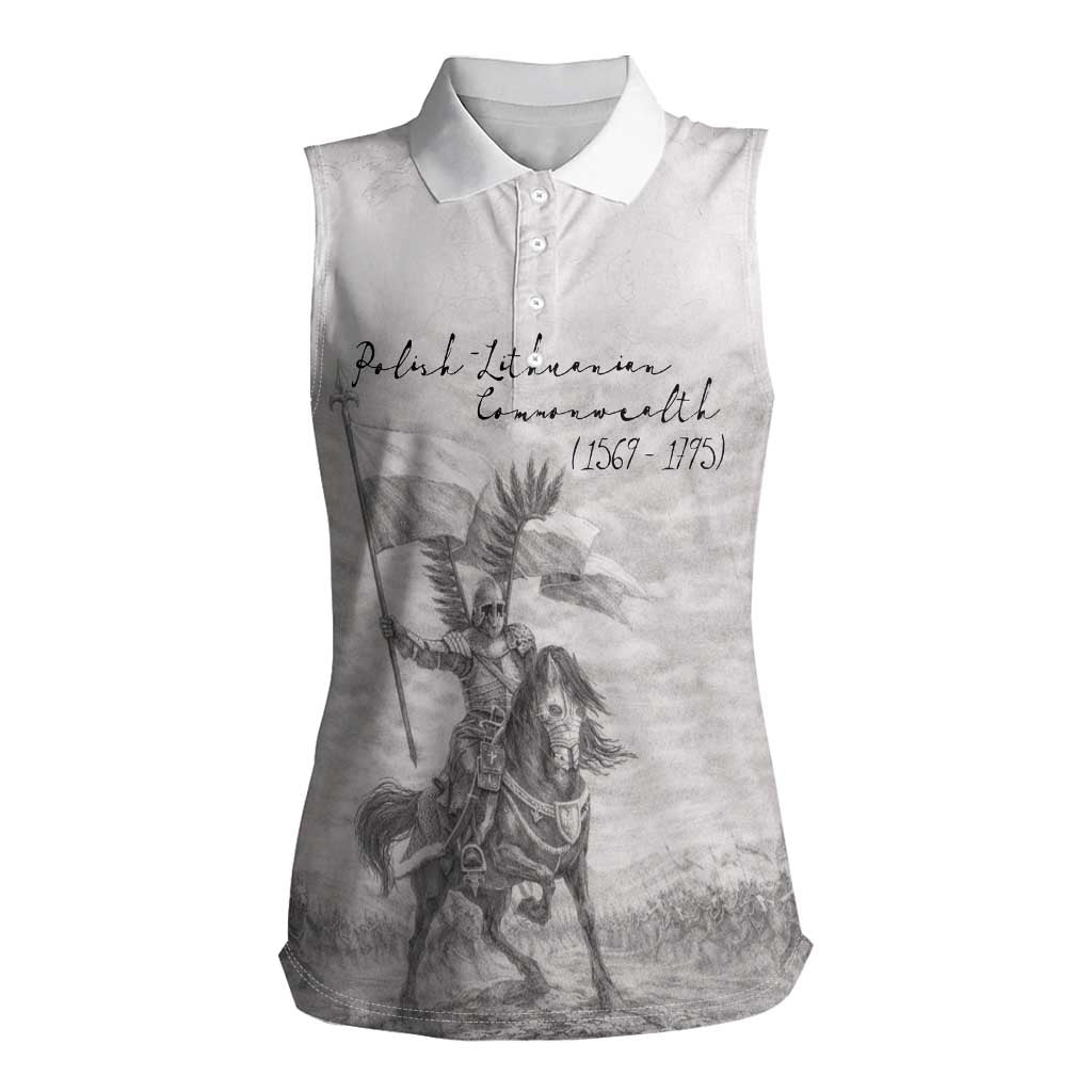 Polish-Lithuanian Commonwealth Women Sleeveless Polo Shirt Winged Hussars-Vintage Style