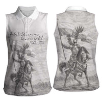 Polish-Lithuanian Commonwealth Women Sleeveless Polo Shirt Winged Hussars-Vintage Style