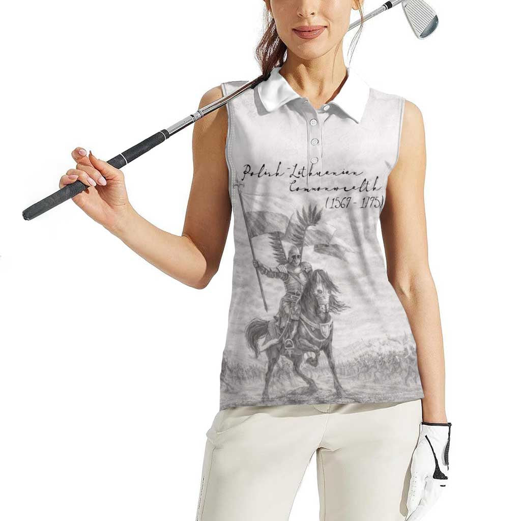 Polish-Lithuanian Commonwealth Women Sleeveless Polo Shirt Winged Hussars-Vintage Style