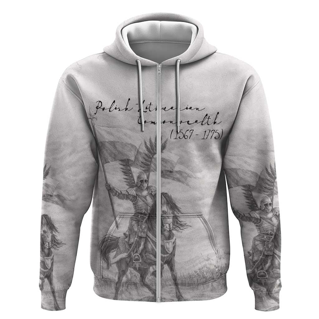 Polish-Lithuanian Commonwealth Zip Hoodie Winged Hussars-Vintage Style