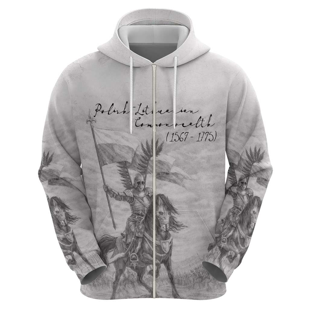 Polish-Lithuanian Commonwealth Zip Hoodie Winged Hussars-Vintage Style