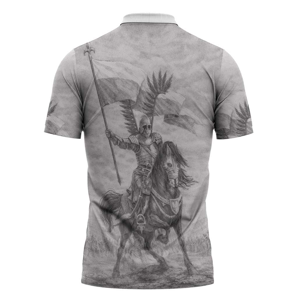 Polish-Lithuanian Commonwealth Zipper Polo Shirt Winged Hussars-Vintage Style