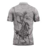 Polish-Lithuanian Commonwealth Zipper Polo Shirt Winged Hussars-Vintage Style