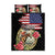 Kentucky Race For Rose 150th Quilt Bed Set Horseshoe With American Flag Vintage Style