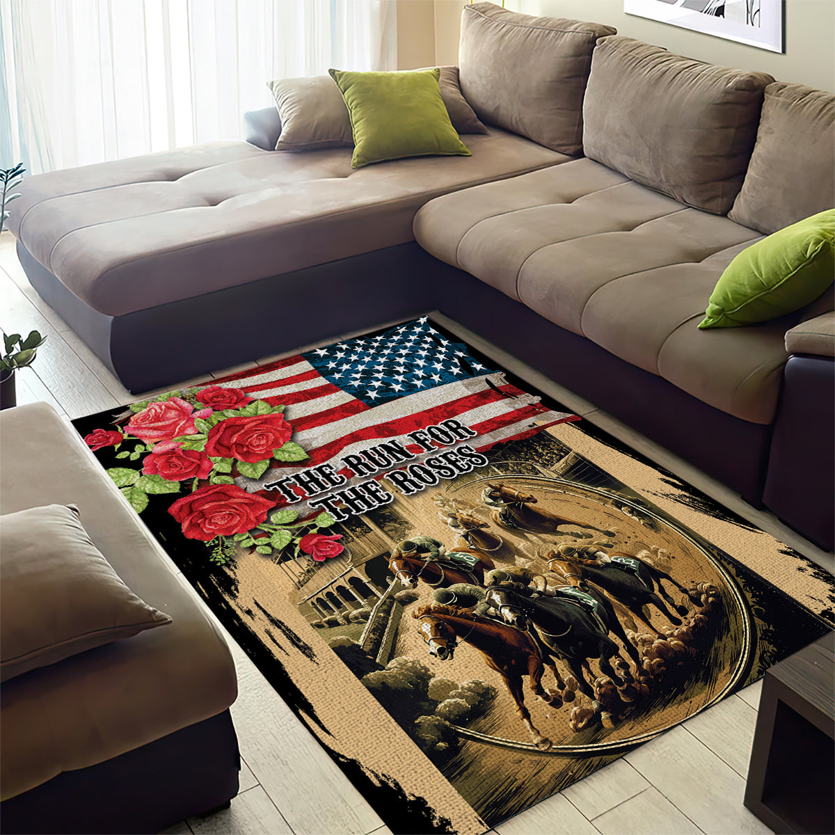 The First Kentucky Horse Racing Area Rug Since 1875 American Flag Vintage Style - Wonder Print Shop