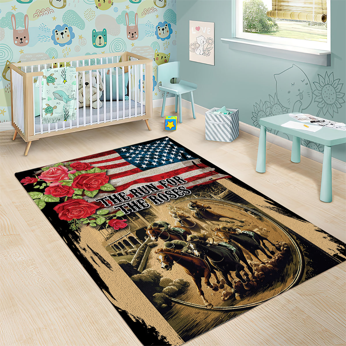 The First Kentucky Horse Racing Area Rug Since 1875 American Flag Vintage Style - Wonder Print Shop