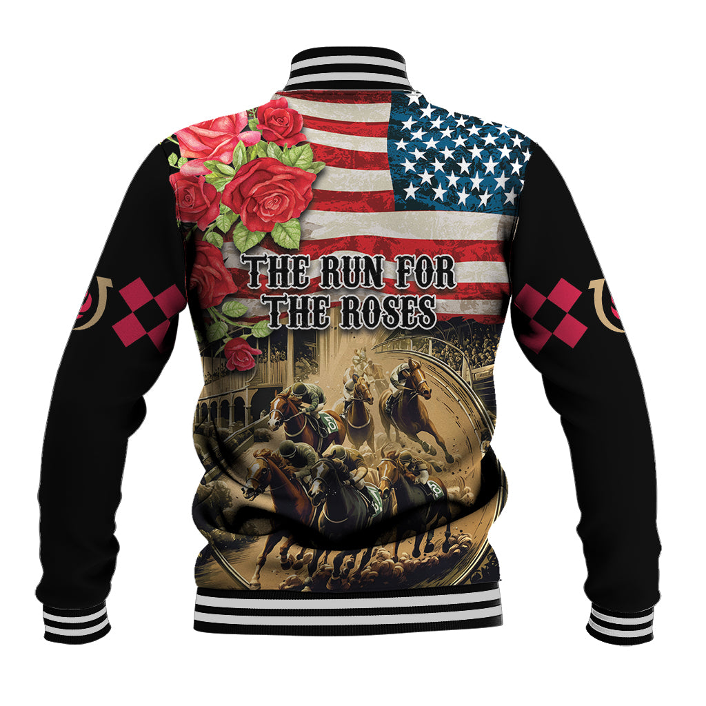 The First Kentucky Horse Racing Baseball Jacket Since 1875 American Flag Vintage Style - Wonder Print Shop