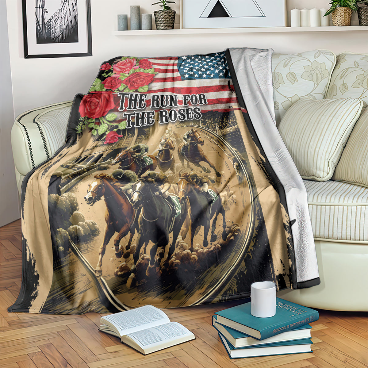 The First Kentucky Horse Racing Blanket Since 1875 American Flag Vintage Style