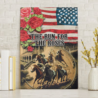 The First Kentucky Horse Racing Canvas Wall Art Since 1875 American Flag Vintage Style - Wonder Print Shop